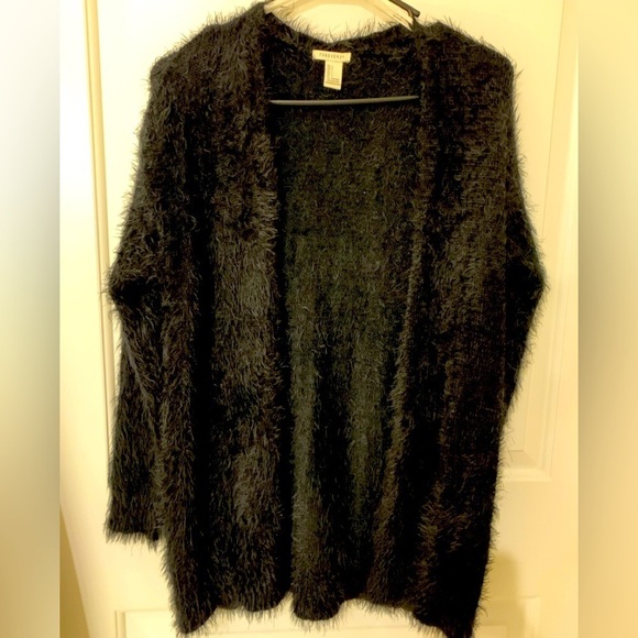 Forever 21 Large Black Fluffy Cardigan. - Picture 4 of 5